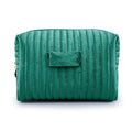 Latest Design Personalized Velvet Ruffle Makeup Organizer Pouch Bag Soft Cotton Quilted Fashion Style with Zipper Closure