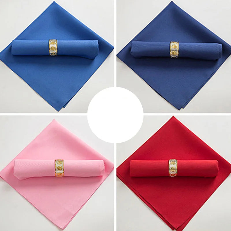 Solid Color Hotel Hotel Western Restaurant Coffee Party Satin Placemat Cloth Folding Flower Saliva Cup Wipe Cloth