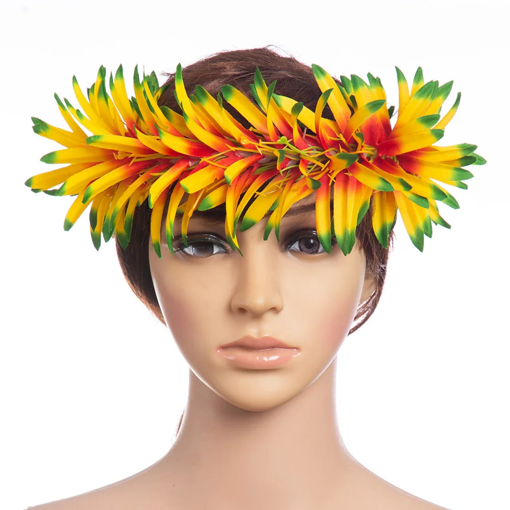 Kailin HL0004B-7 50CM 5-Color Artificial Velvet Spider Lily Elastic Headband Tropical Flower Hawaii Festival Performance Fashion