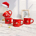Wholesales Custom Inside White Outside Red  Santa Claus Decals logo Ceramic Coffee Mug Christmas Gift Cup
