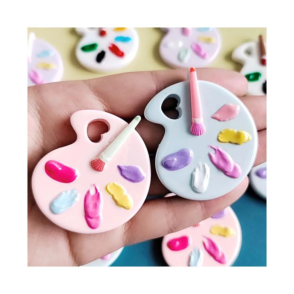 100Pcs Kawaii Drawing Board Brush Flatback Resin Accessories Slime Charms Handmade Jewelry DIY Bows Scrapbooking Keychain Craft