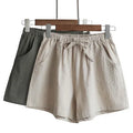 New Women's Shorts Hot Summer Casual Cotton Linen Shorts  Mid Waist Short Fashion Woman Streetwear Short Pants 819-0404