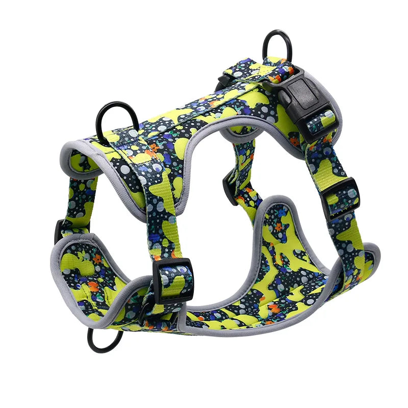 Customizable Patterns 53 Colors Soft Comfortable Escape Proof Dog Harness Breathable Nylon Vest Cats XS Space Cotton Neoprene