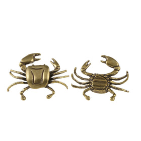 Metal Crafts Antique Playing Crab Brass Ornaments Marine Life Decoration