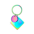 Custom Laser Engraving DIY Blanks Keychain Rose Gold Stainless Steel Tags square Calendar QR Code Keychain Pendant Blank Dog Tag