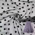 Wholesale Knitted Heart Pattern 100%Nylon 30G/M Black Flocking Mesh Fabric for Girl's Skirt and Dress