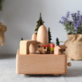 Hot Selling Custom Wood Color Christmas Train Music Box with Playful Function