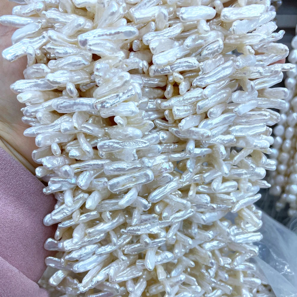Loose White Fresh Water Biwa Pearl Loose Strand for DIY Jewelry Making