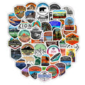 50PCS National Park ZION Mountain Waterproof Stickers 3D Graffiti Laptop Skateboard Guitar Outdoor Waterproof Stickers