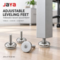 JAYA Threaded Adjustable Furniture Leveling Feet with Round Metal Base and Plastic Pad for Table Chair Cabinet MegaBDM