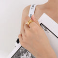 Best Selling Titanium Steel 18K Gold Plating Ins Cold Style Inlaid Zircon Design Star Female Finger Ring