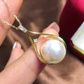 P1307 11-12mm DIY Natural  Freshwater Pearl Charm Pendant Necklace Accessory 925 Sterling Silver Jewelry for Women Without Chain
