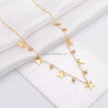 Butterfly Chunky Jewelry Girl Love Cute Shaped Gold Plated Flower Heart Stainless Steel Element Clover Women Design Necklace