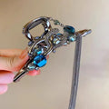 Luxury Crystal Hair Claw Fashion Diamond Pearl Hair Clip Tassel Design Large Butterfly Holding Hair Claw