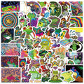 50PCS Cartoon popping frogs fishing graffiti sticker gift for kids skateboard bottle 2022 New arrivals frog toys