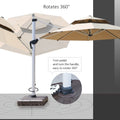 Large 11ft Waterproof UV Protected Commercial LED Light Garden Cantilever Parasol Patio Umbrellas for Outdoor Beach Hotel Use