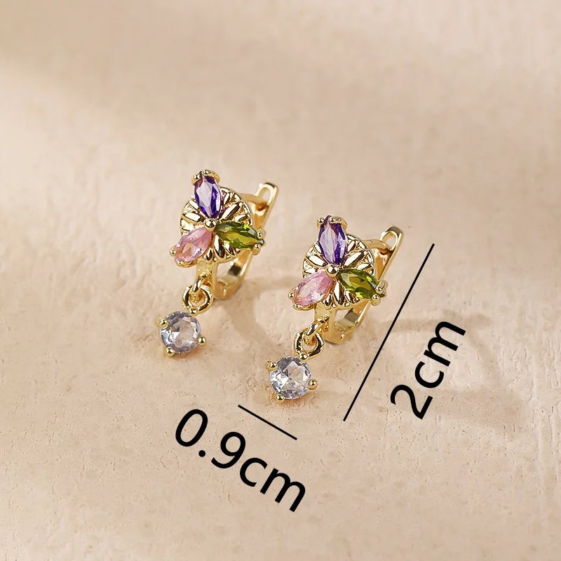 Oro Sophisticated 18K Laminated Gold Plated Brass Women'sHoop Earrings With Cubic Zirconia Wholesale Earrings Women