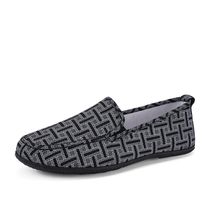 New Fashion Canvas Shoes Lazy Men's Shoes Big Size 46 Designer Men Suede Dress Shoes