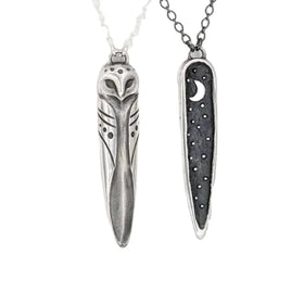 Gothic Moon Owl Necklace