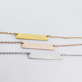 Customized Bar Necklace Gravure Personalise Breloque Trendy Stainless Steel Jewelry Joyera Acero 2021 Joyeria De Oro Laminado