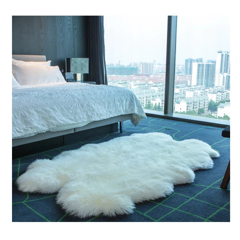 Sample Support Real Sheep Skin Rug Fur Pelts Home Decor Soft Fluffy Bedroom Area Rug Carpet Long Wool Sheepskin Rug