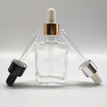 Empty Clear 1oz 2oz Essential Oil Serum Refillable Glass Dispenser Dropper Bottle Mini Skin Care Bottle