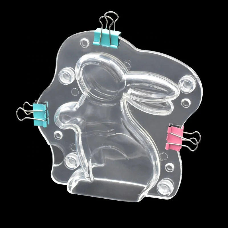 DM535 Rabbit Swan Car Shape Acrylic Candle Mold Environmental Plastic Chocolate Baking Mold for Baking Decoration