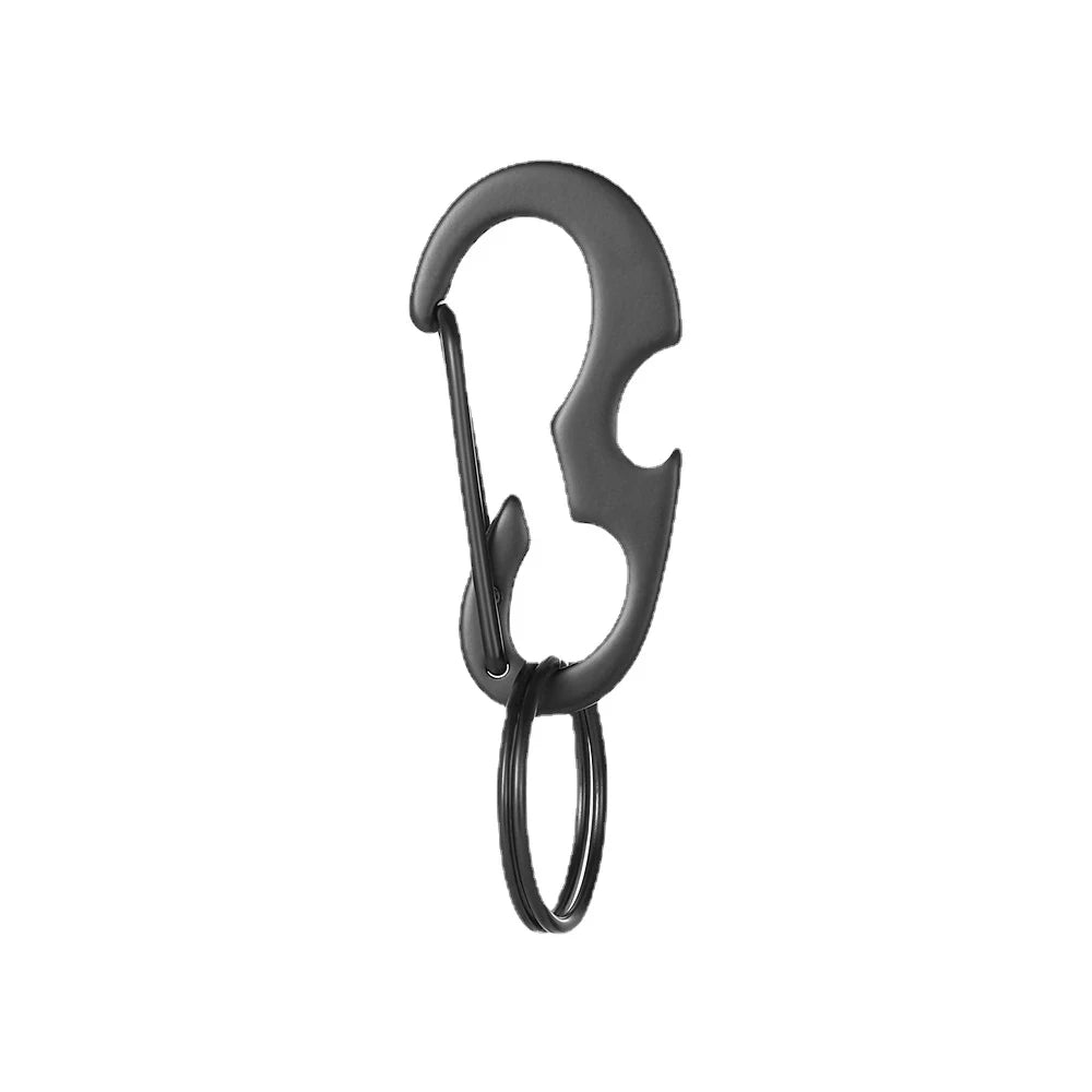 Black Beetle EDC Multifunctional D-shaped Buckle Metal Carabiner Bottle Opener Spring Hook Hanging Buckle Fast Hanging