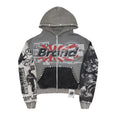 Custom Zip up Sweatsuit Zipup Manufacturer DTG Full Printing Hoodie and Sweatpants Set Flared Tracksuit for Men
