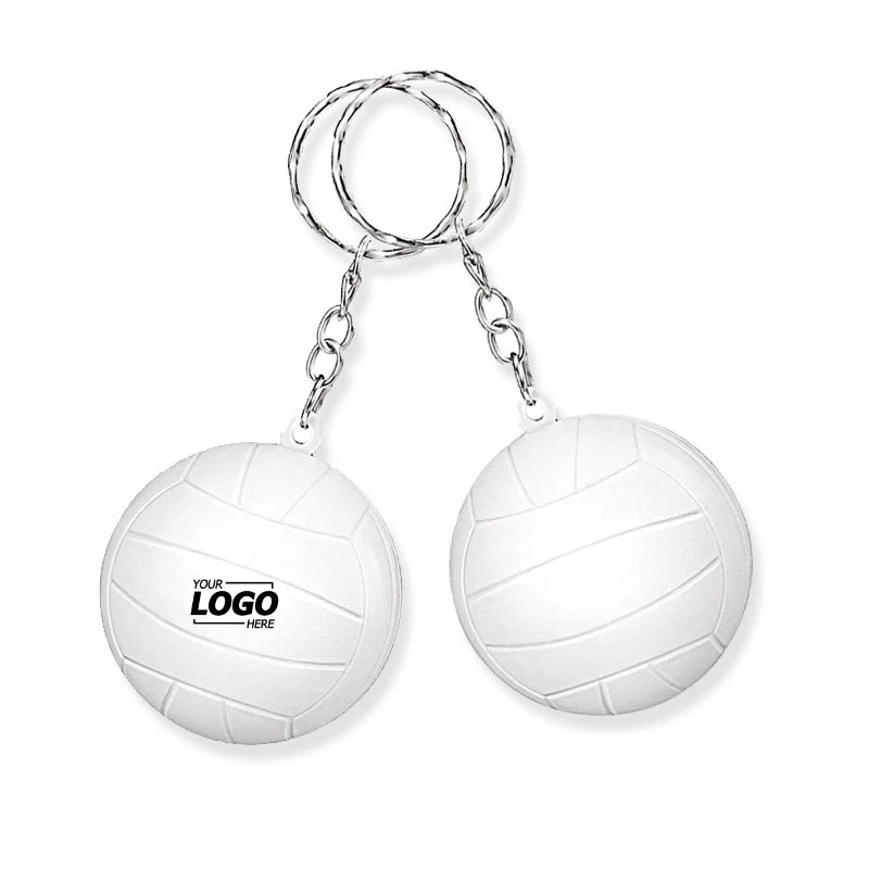 Custom White Volleyball Keychains for Party Favors & School Carnival Gift Fillers - Perfect Party Bag Accessories