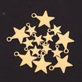 High Polishing Custom Wholesale Factory Customized Fashion Metal Stainless Steel Small Star Charms Gold Pendant With Hole