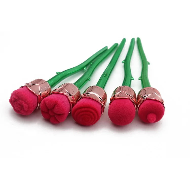 Rose Flower Shaped Makeup Brush Set Flat Nylon Brushes for Cheek Use Stylish and Makeup Brushes Multifunctional Makeup Brush Set MegaBDM
