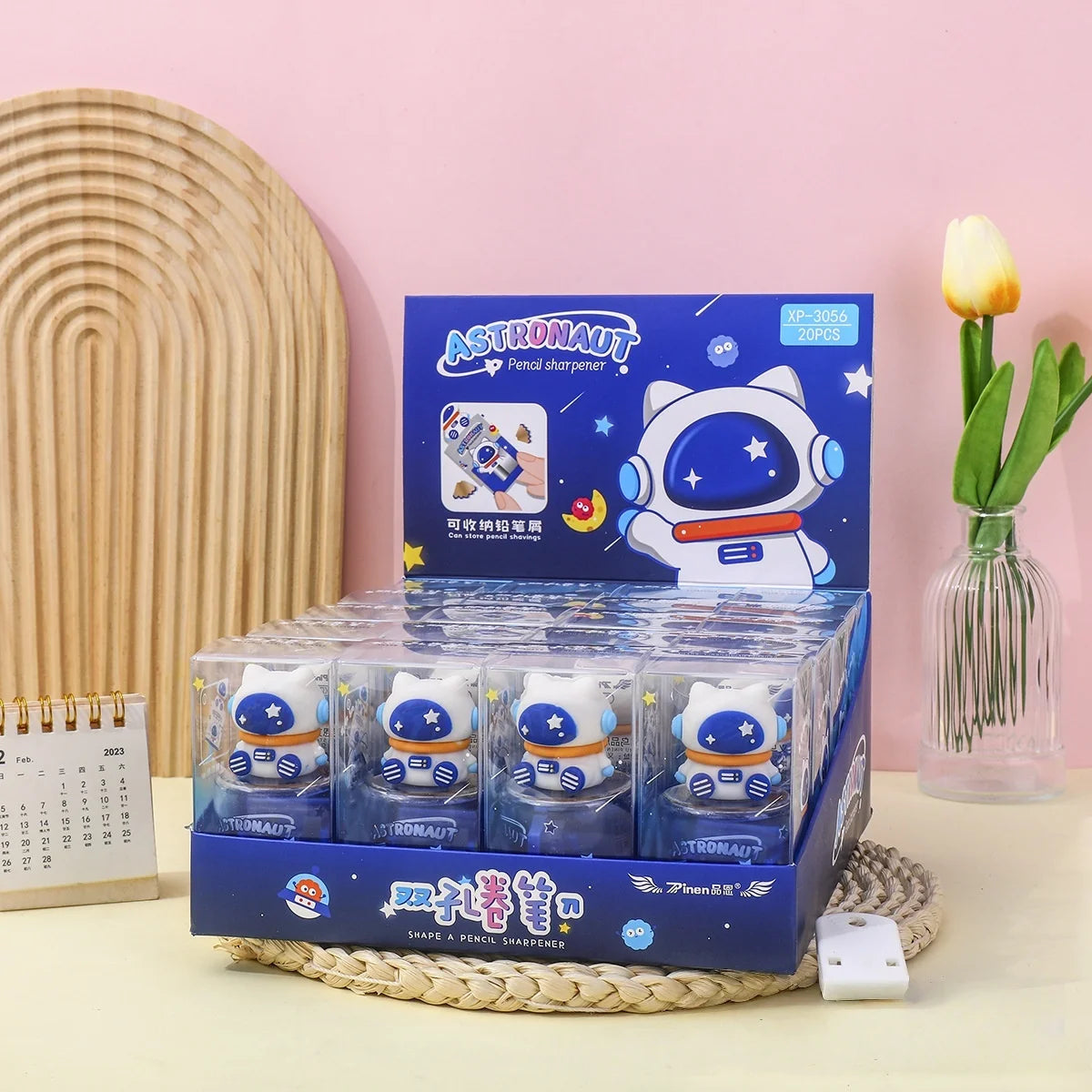 Creative Cartoon Cute Silicone Astronaut Shape Small Pencil Sharpener for Kids
