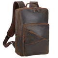 Custom LOGO Vintage Pure Cowhide Laptop Computer Back Pack Bag Men Crazy Horse Full Grain Genuine Cow Real Leather Backpack