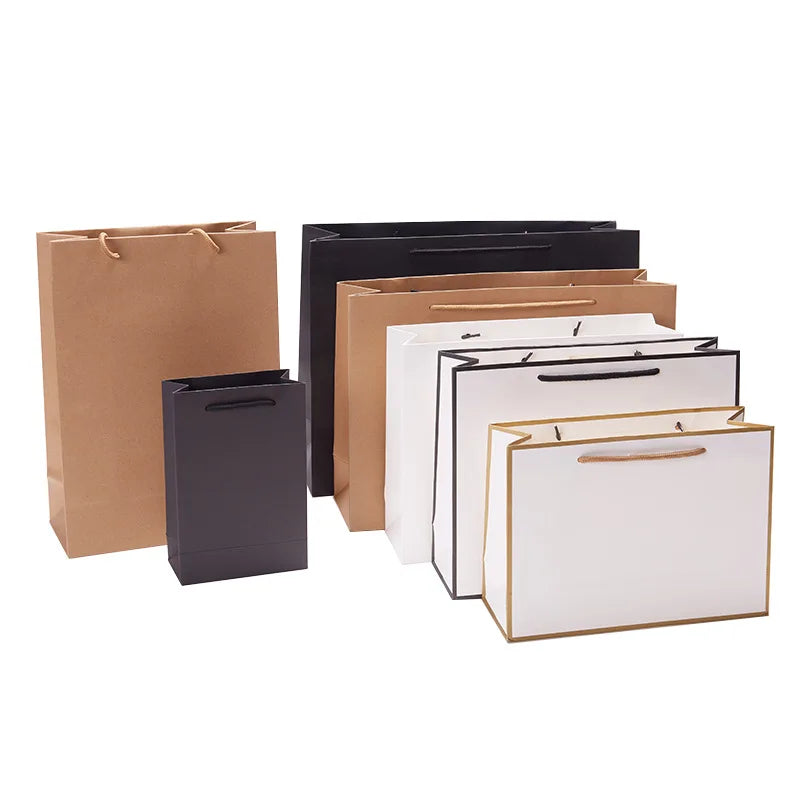 Creatrust White Kraft Price Channel so Custom Logo Perfume Ribbon Print Pouch Paper Bag