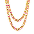 Hip Hop Style 18k Gold Pvd Plated Stainless Steel Cuban Chain Necklace Fashion Ladies Men Jewelry Geometric Chain Necklace