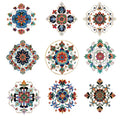 Large Vintage Iron-On Embroidered Patches Flower Shape in Embossed Fabric Mainly Felt Type