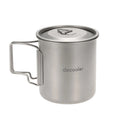 420ml Titanium Water Cup Picnic Camping Mug with Lid