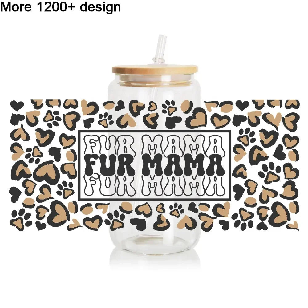 Custom DIY 16oz 20oz UV for Transfers High Adhesive Waterproof Reusable Eco-friendly PET Smooth Surface for Cups Mugs Tumblers
