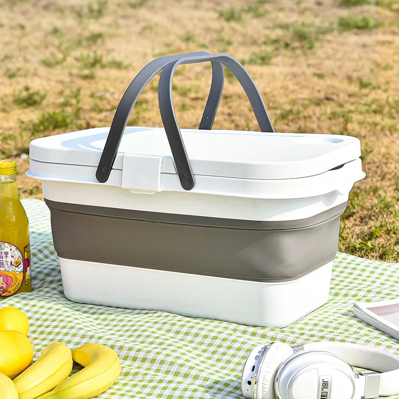 S8231 Foldable Picnic Basket Colorful and Stylish Storage Basket PP Material Wholesale Picnic Basket for Food Storage
