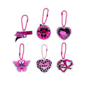 Custom Promotional Kawaii Hot pink Acrylic Keychain Girls Charms with Ball Chain