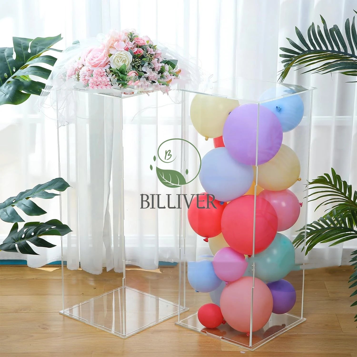 Wedding props crystal road guide Transparent acrylic square column road guide wedding decoration catwalk scene layout