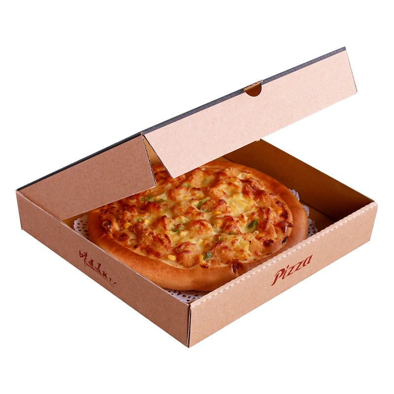 Golden Ocean Wholesale Custom Logo White Corrugated Pizza Packing Carton Box