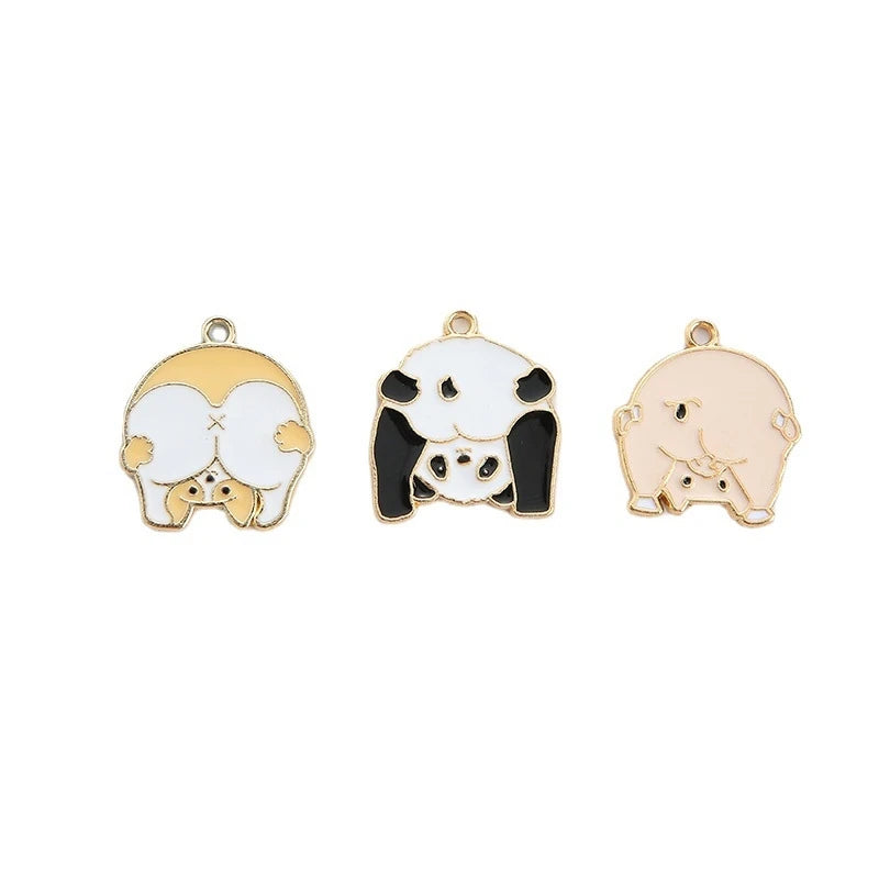 Cute Charms Anime Panda Pig Dog Funny Charms for Jewelry Making Bracelet Pendant Anime Crafts Cartoon Charms