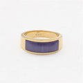 Minimalist Jewelry Ring Gold Plated Men square Opal Stone Rings