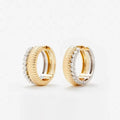 LOZRUNVE New Design Prong Setting Sapphire Edge Dome Chunky Hoop Elegant Earring Silver 925 Sterling
