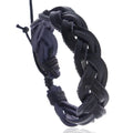 Men's New Simple Wove Black Leather Braided Multilayer Fashion Charm Bracelet Stylish Wristband for Friendship Gifts