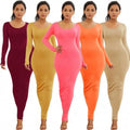 Autumn Winter Fashion Women Knitted Ripple Stitch Sweater Dress Long Sleeves O-Neck Midi Ladies Dress for Wholesale
