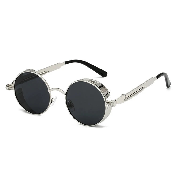 Unisex Unique Men Trending Women Luxury Brand Uv Sunglasses 2025 Round Retro Punk Vintage Sunglass