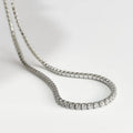 Trendy Luxury 925 Sterling Silver Initial Tennis Necklace Women's Wedding Engagement Jewelry Geometric Rhodium Zinc Zircon Gifts